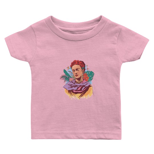 FRIDA KAHLO COLOR PORTRAIT Baby T Shirts