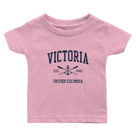 Victoria BC Vintage Navy Crossed Oars & Boat Ancho Baby T Shirts