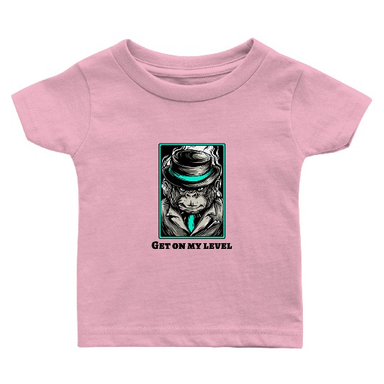 Cool chimpanzee gangster monkey Baby T Shirts for