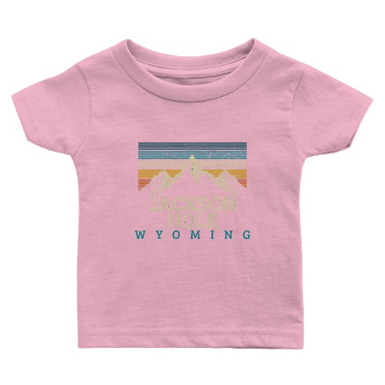 Jackson Hole Wyoming Vintage Mountains Nature Souv Baby T Shirts