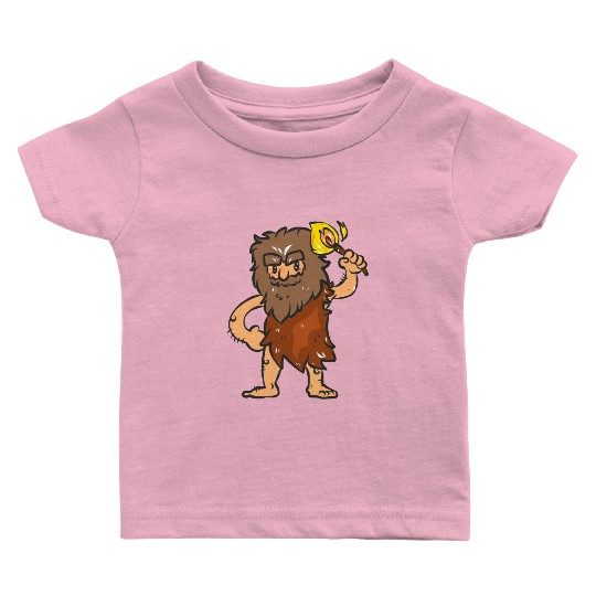 Caveman with Torch Baby T Shirts