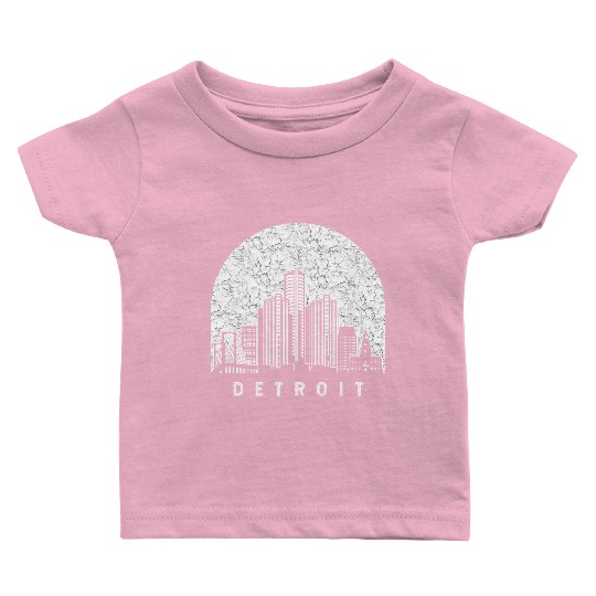 Detroit Michigan Skyline Baby T Shirts