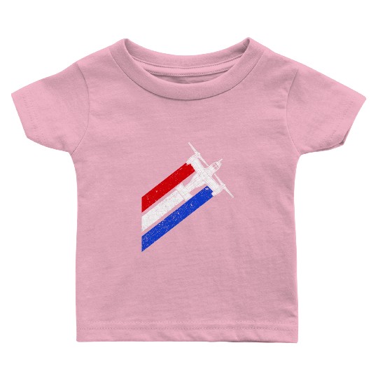 V-22 Osprey Helicopter Red White Blue Contrails Baby T Shirts