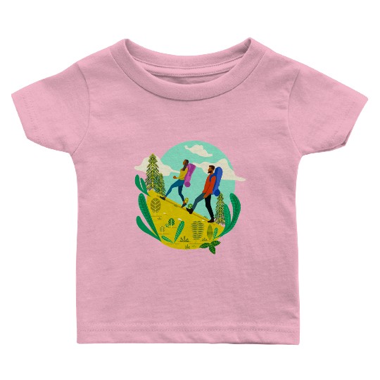 Black People Hiking Baby T Shirts