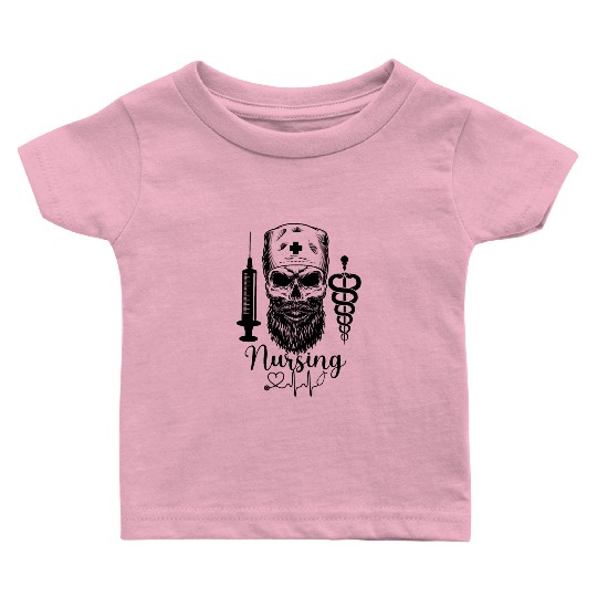 Nurse Sugar Skull Halloween Day Of The Dead Baby T Shirts