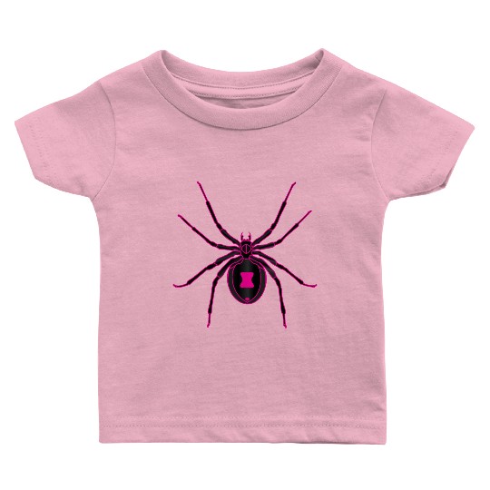 Black Widow Pink Design Baby T Shirts