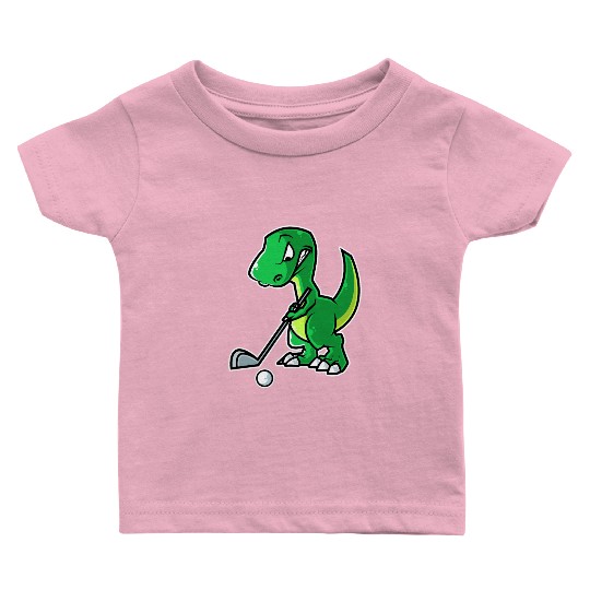 Tyrannosaurus Golf Player Golfer Golfing Funny Baby T Shirts