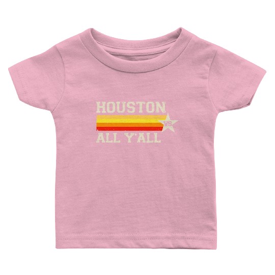 Houston vs All Y'all Vintage Stripe Texas Baseball Baby T Shirts
