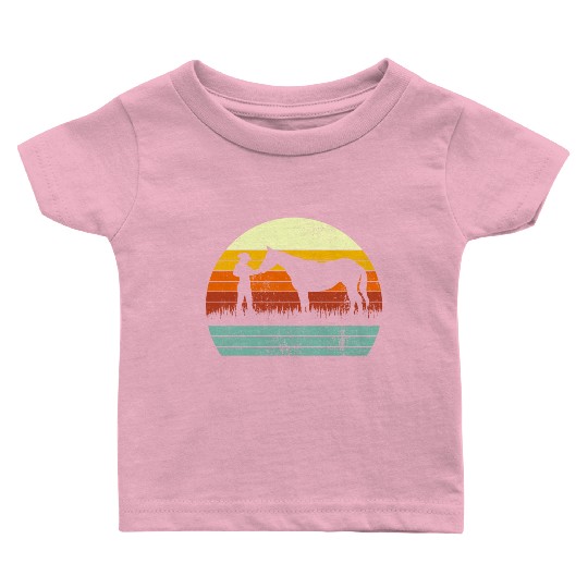 Cowboy Cowgirl Horse Wild Western Retro Baby T Shirts