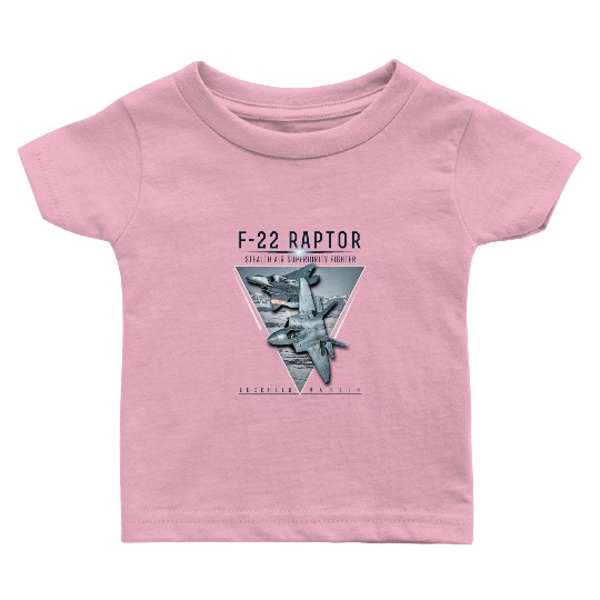 F 22 Raptor US Airborne Fighter Pilot Baby T Shirts