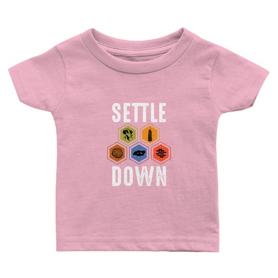 Settle Down Board Game Night Settle Trade Build Baby T Shirts
