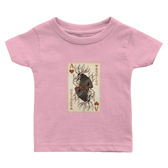 Wendigo Playing Card - Ace of Hearts Cryptid Art Baby T Shirts