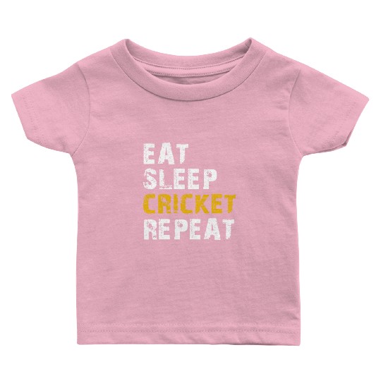 eat sleep cricket Baby T Shirts