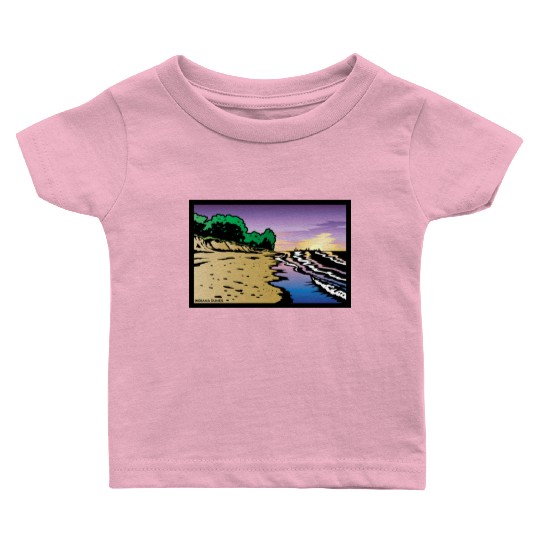 Purple Twilight Indiana Dunes Poster Baby T Shirts