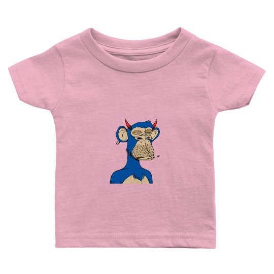 Blue bored monkey Baby T Shirts