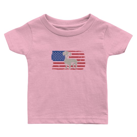 Wiener, Dachshund, US FLAG Baby T Shirts