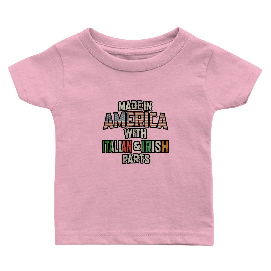 Italian And Irish Made In America Mix Heritage Vin Baby T Shirts