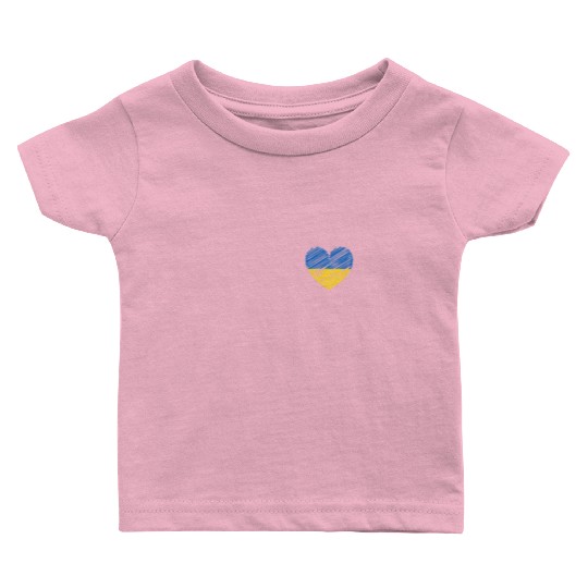 I Stand With Ukraine Ukrainian Heart Flag Baby T Shirts