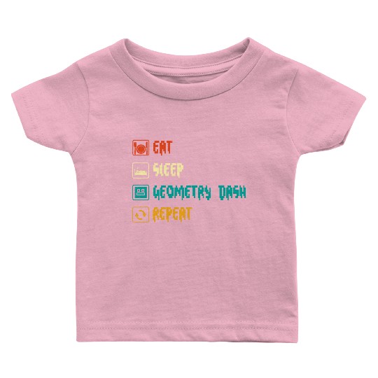 Eat sleep geometry dash repeat retro Jumper Repeat Baby T Shirts