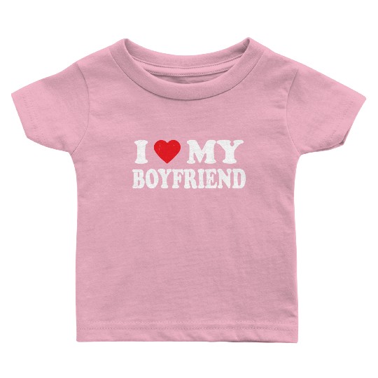 I Love My Boyfriend Grunge Heart Baby T Shirts