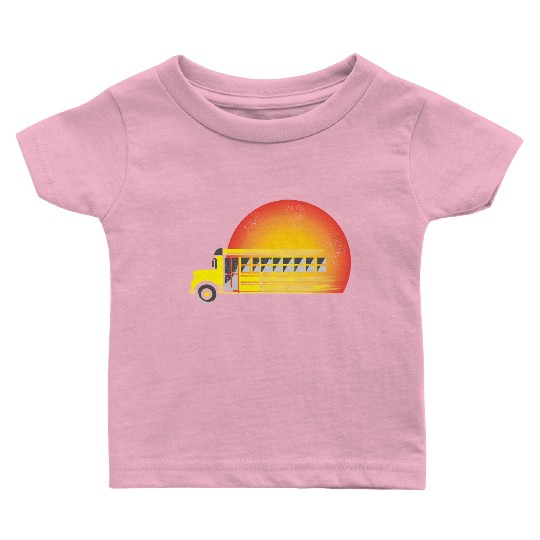 Retro Sunset School Bus Driver Baby T Shirts