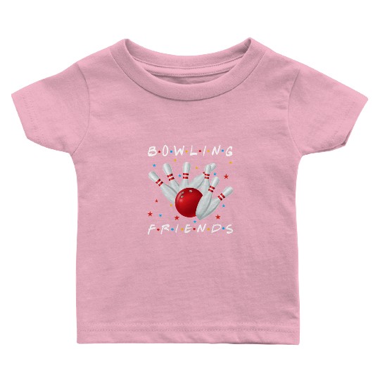 Bowling Friends Playing Bowling Together Uniform Baby T Shirts