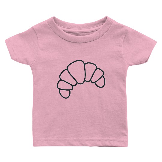 Irregular croissant outline cute food Baby T Shirts