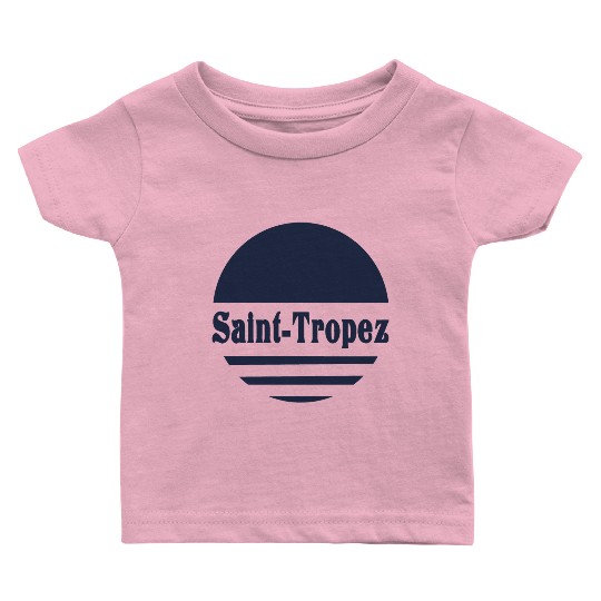 Saint Tropez - Navy Retro Sun Aesthetic Baby T Shirts