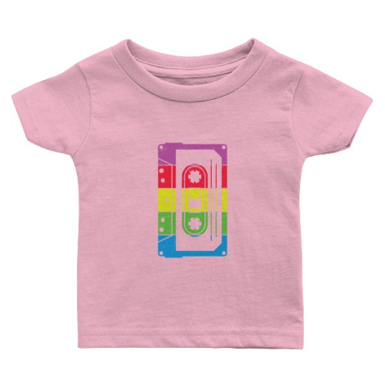 Colorful Retro Cassette Tape Baby T Shirts