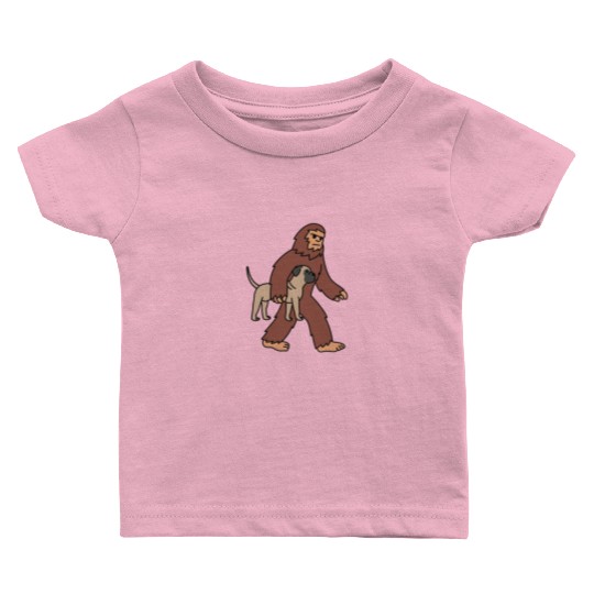 Bigfoot Sasquatch Walking Bullmastiff Baby T Shirts