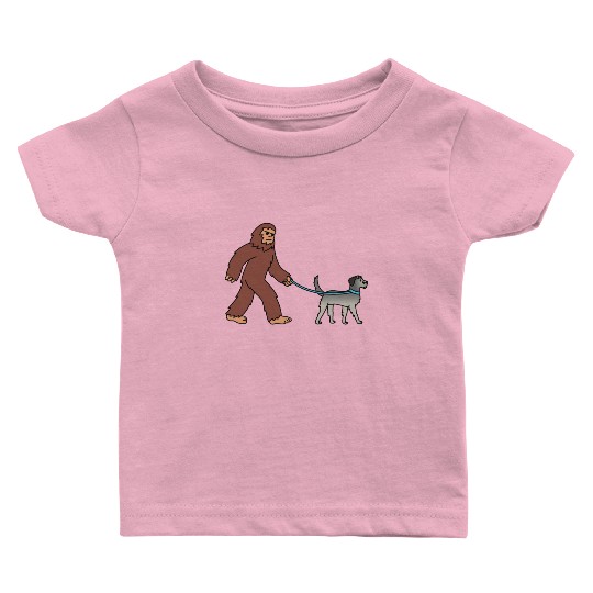 Bigfoot Sasquatch Walking Irish Wolfhound Baby T Shirts