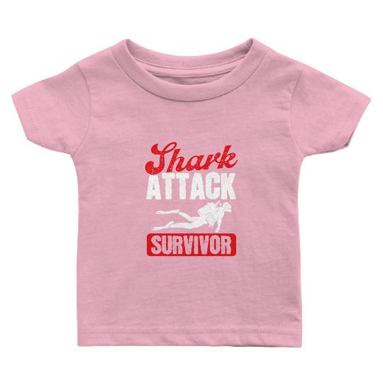 Scuba Diving Shark Attack Survivor Scuba Diver Baby T Shirts