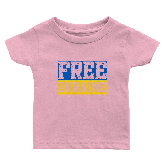 Free Ukraine Flag Baby T Shirts