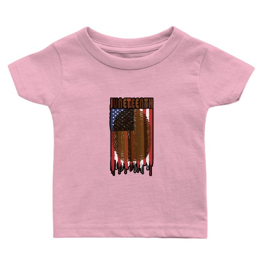 Juneteenth US Flag African American Graphic Baby T Shirts