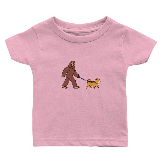 Bigfoot Sasquatch Walking Pomeranian Baby T Shirts