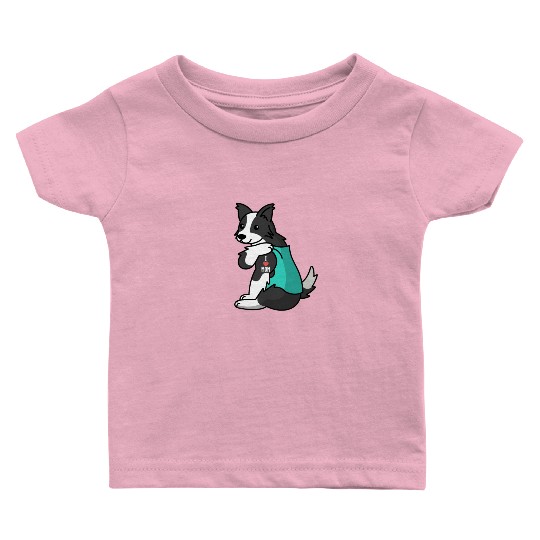 I Love Mom Tattoo Border Collie Baby T Shirts