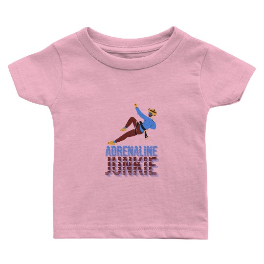 Adrenaline Junkie Rock Climbing Baby T Shirts