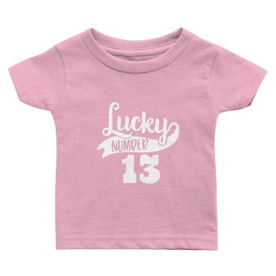 Lucky Number 13 Birthday Party Design Baby T Shirts