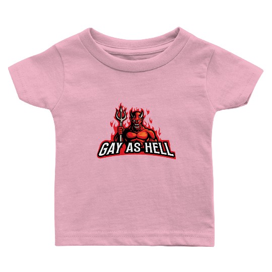 Pride Month Demon - Gay As Hell Baby T Shirts