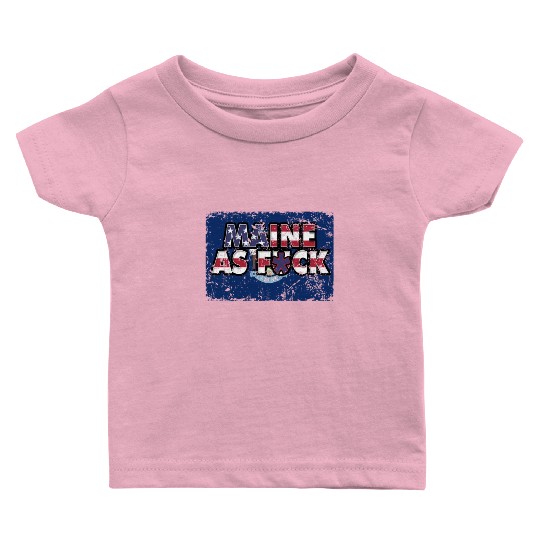 America US Flag State Flag Maine Baby T Shirts