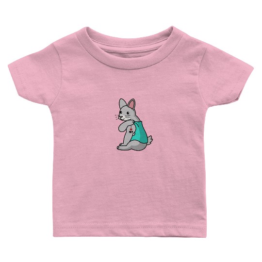 I Love Mom Tattoo Rabbit Baby T Shirts