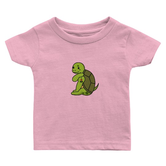 I Love Mom Tattoo Turtle Baby T Shirts