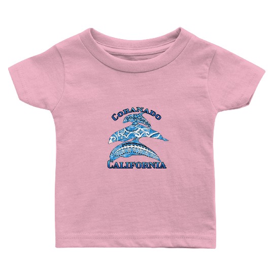 Coranado California Vacation Tribal Dolphins Baby T Shirts