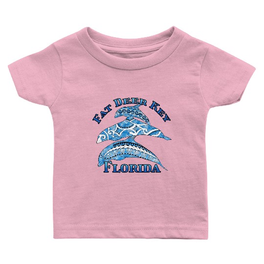 Fat Deer Key Florida Vacation Tribal Dolphins Baby T Shirts