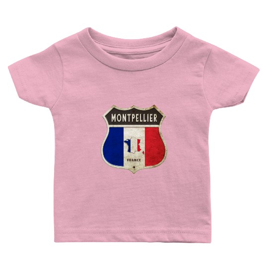 Montpellier France coat of arms flags design Baby T Shirts