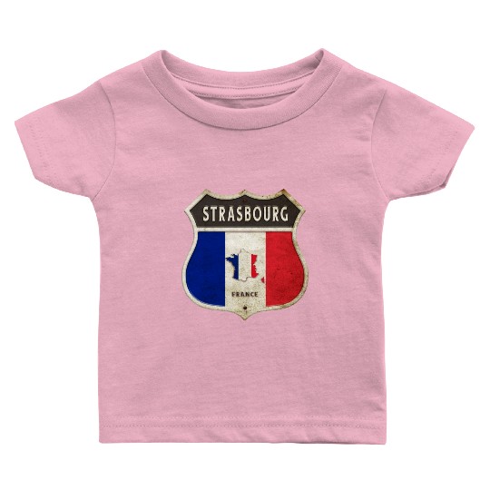 Strasbourg France coat of arms flags design Baby T Shirts