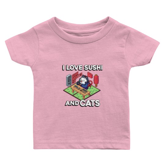I Love Sushi And Cats, Sushi Lover, Japan, Baby T Shirts