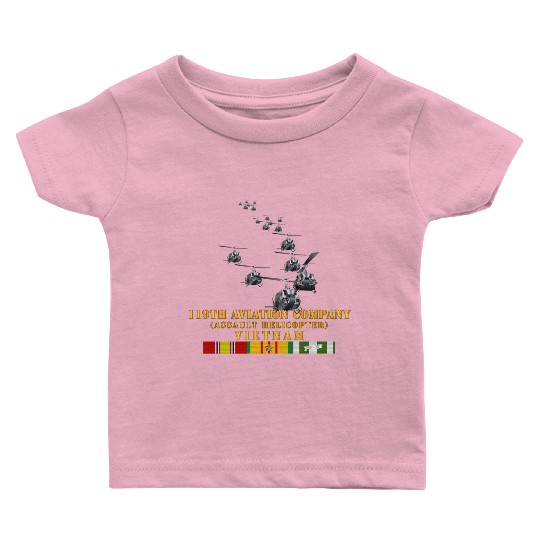 Army 119th Aviation Company Assault Helicopter w V Baby T Shirts