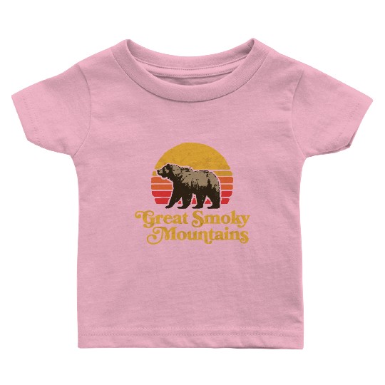 Retro Great Smoky Mountains Park Bear Baby T Shirts