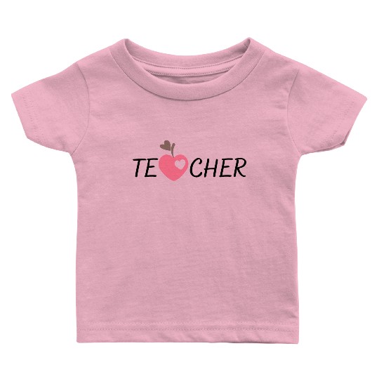Teacher with Apple Design Baby T Shirts
